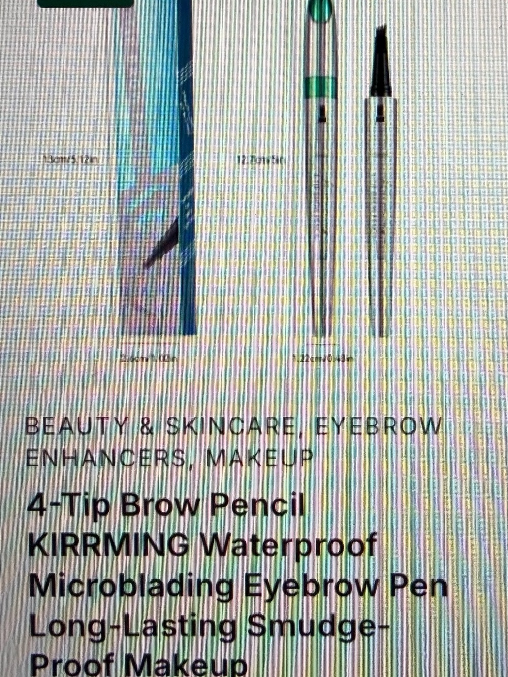 Kirrming 4-Tip Waterproof Microblading Eyebrow Pen - color #01 dark brown
